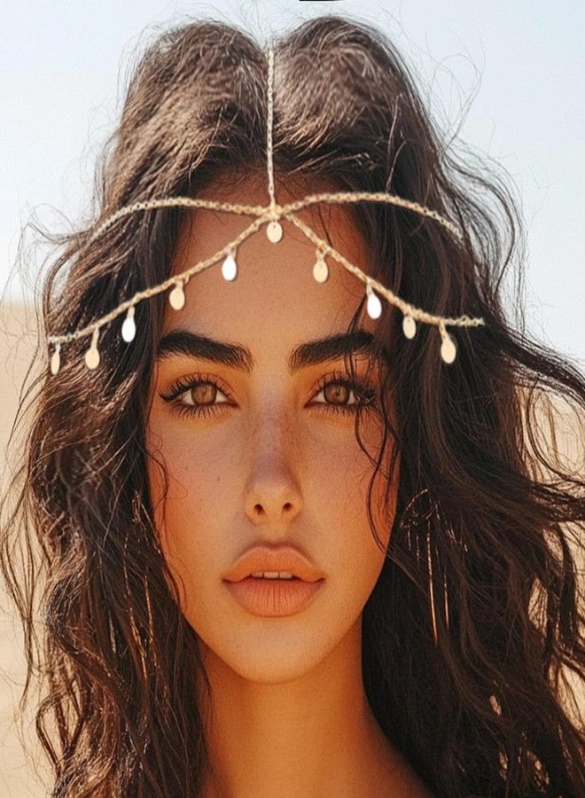 أوكملا سلسلة رأس أوكملا المرصعة بالترتر، لون ذهبي، إكسسوارات شعر للنساء، مناسبة لحفلات التخرج والمهرجانات - Image 5